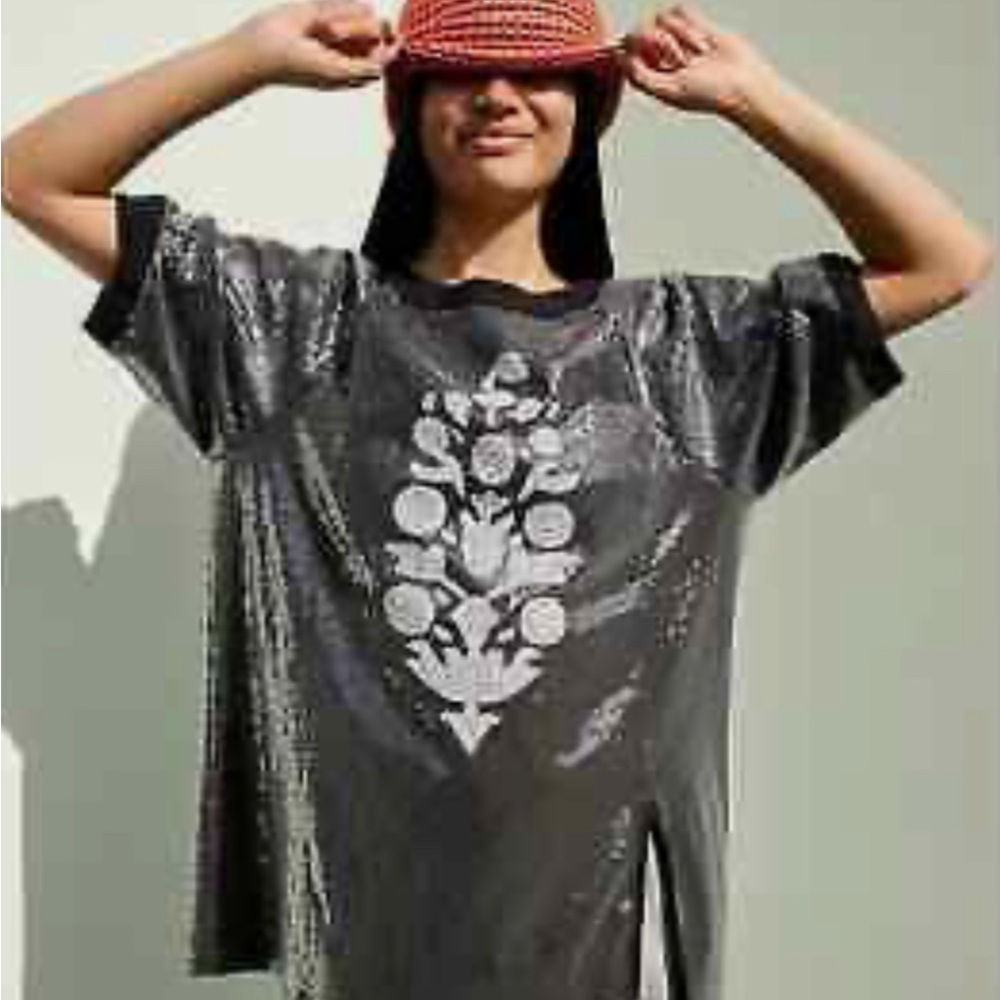 Free people movement sequin run off tee. Size S